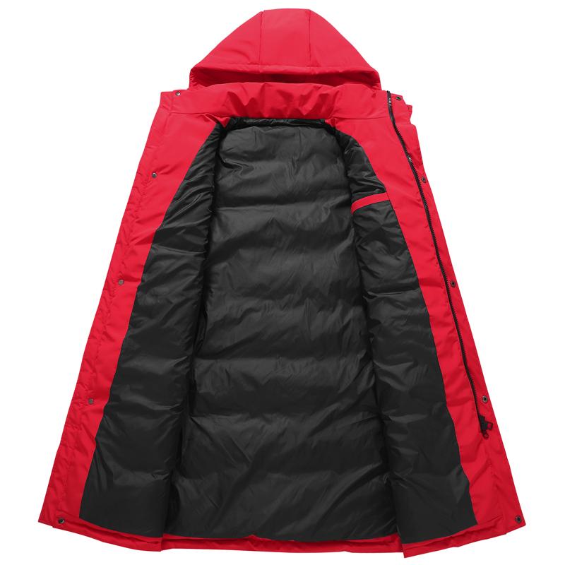 Fashion Winter Long Parkas for Men Jackets Thick Warm Black Overcoat Winter Coat With Hooded