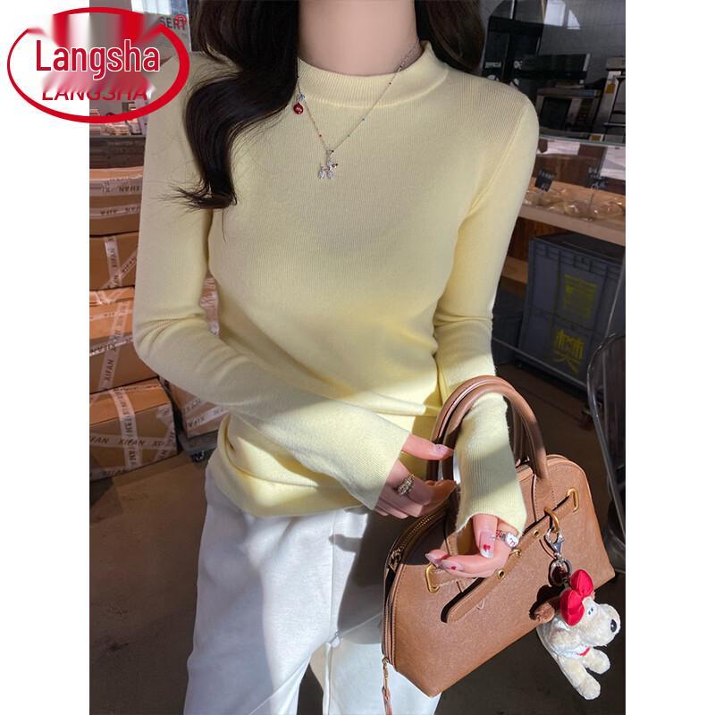 Langsha Women's Slim Fit Crew Neck Base Layer Pullover
