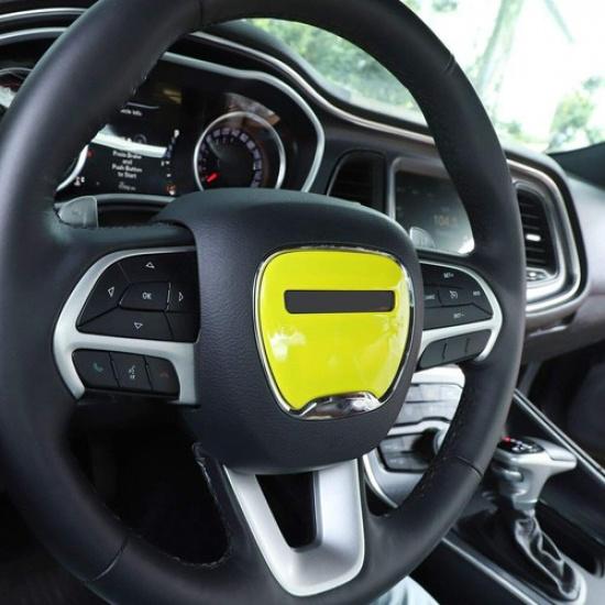 Car Steering Wheel Center Trim Cover for Dodge Challenger & Charger 2015+ Yellow