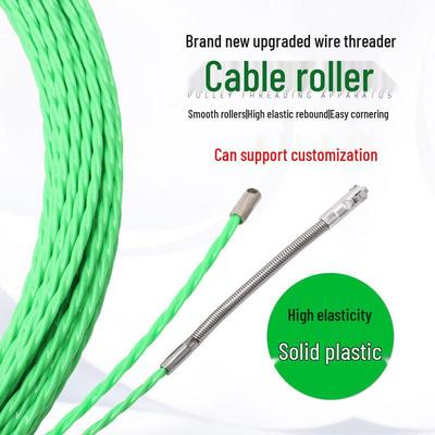 Electrician Wire Puller: Steel Wire with Plastic Coating for Electrical and Network Cables, Conduit Threader, and Wire Conduit Puller