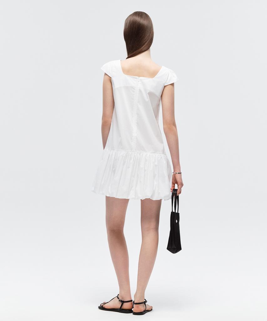 City Breeze Square Neck Balloon Mini Dress_White
