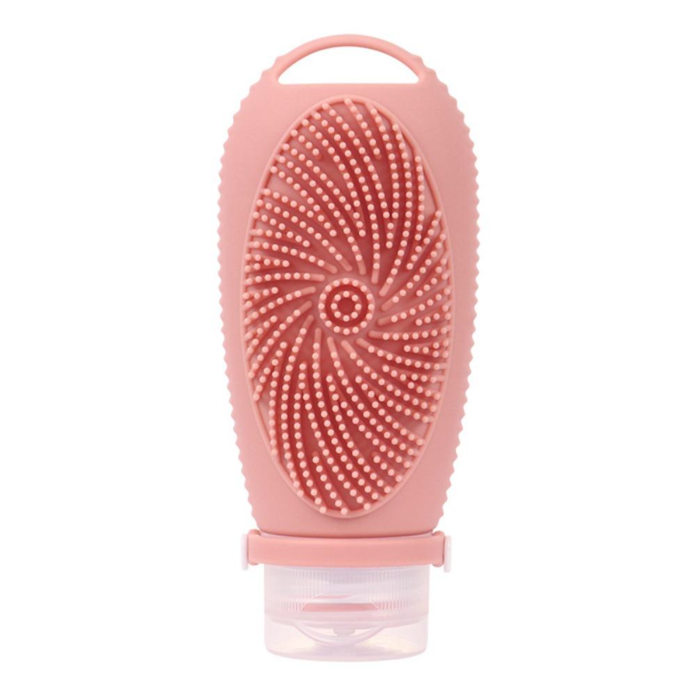 

100ml Travel Refillable Bottles 2 in 1 Toiletry Containers New Shower Brush Bottle темно-розовый