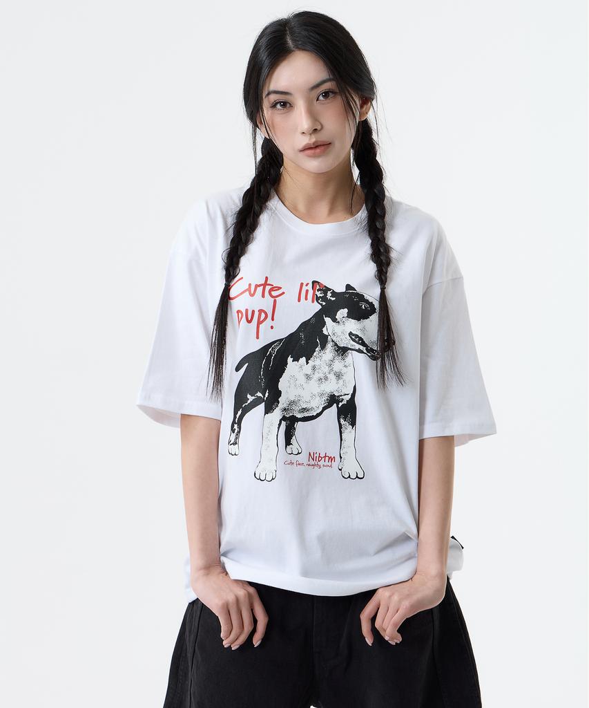 Nasttingijeubeleoldaenmi Bull Terrier Vintage Tee_White