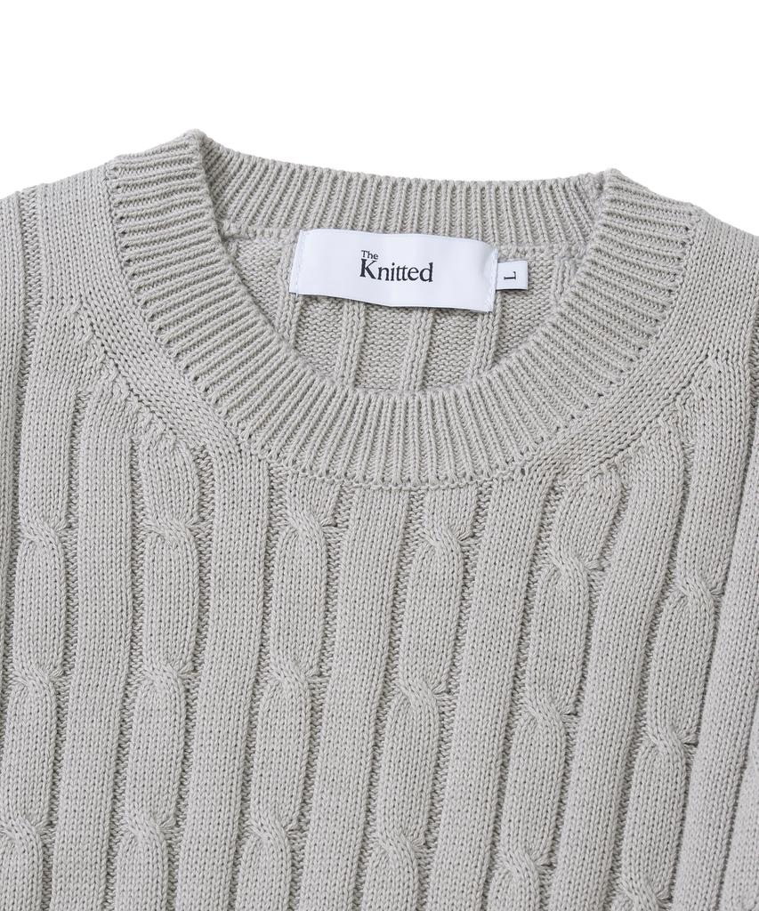 KNITTED [Nitied X Fashion Planet] Cable Round Knit Grey