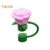 1/9 bucăți capace de paie din silicon pentru ceașcă de 30/40 oz Toppers de paie în formă de floare drăguță pentru pahare Capace de paie de băut rezistente la praf de 10 mm Capace reutilizabile