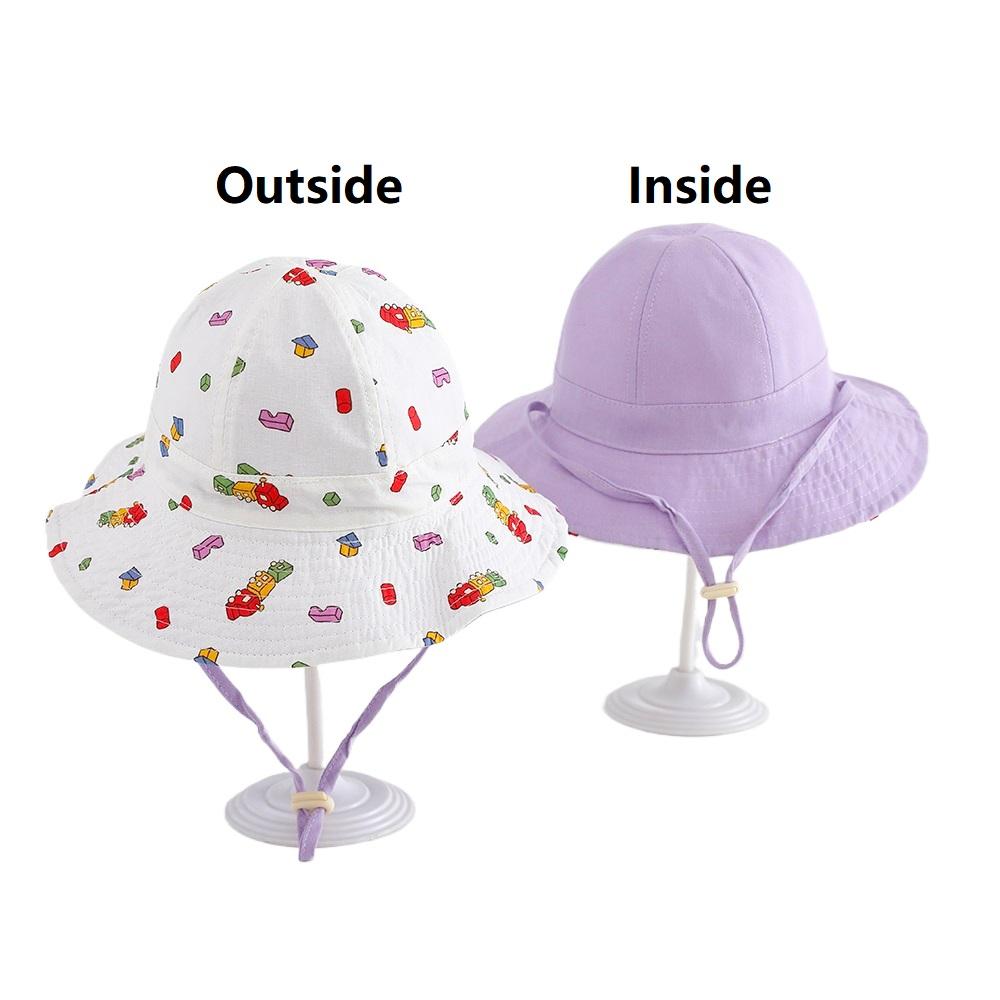 New Kids Bucket Hat Double-side Fisherman Hat Spring Summer Children Sun Hats for Girls and Boys Outdoor Baby Sun Hat