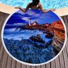 Lighthouse Round Beach Towel with Tassels Microfiber Quick Dry Beach Blanket Sand Free Absorbent Swim Pool Circle Towel Yoga Mat