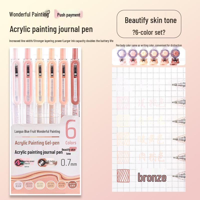 Sweetheart Pink Acrylic Planner & Drawing Pen for Students - High Color Neutral Pen