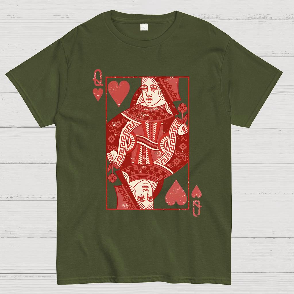 Queen of Hearts Valentine Shirt Matching Couple Gift Unisex 100% Cotton Summer Casual Cool Loose T-Shirt