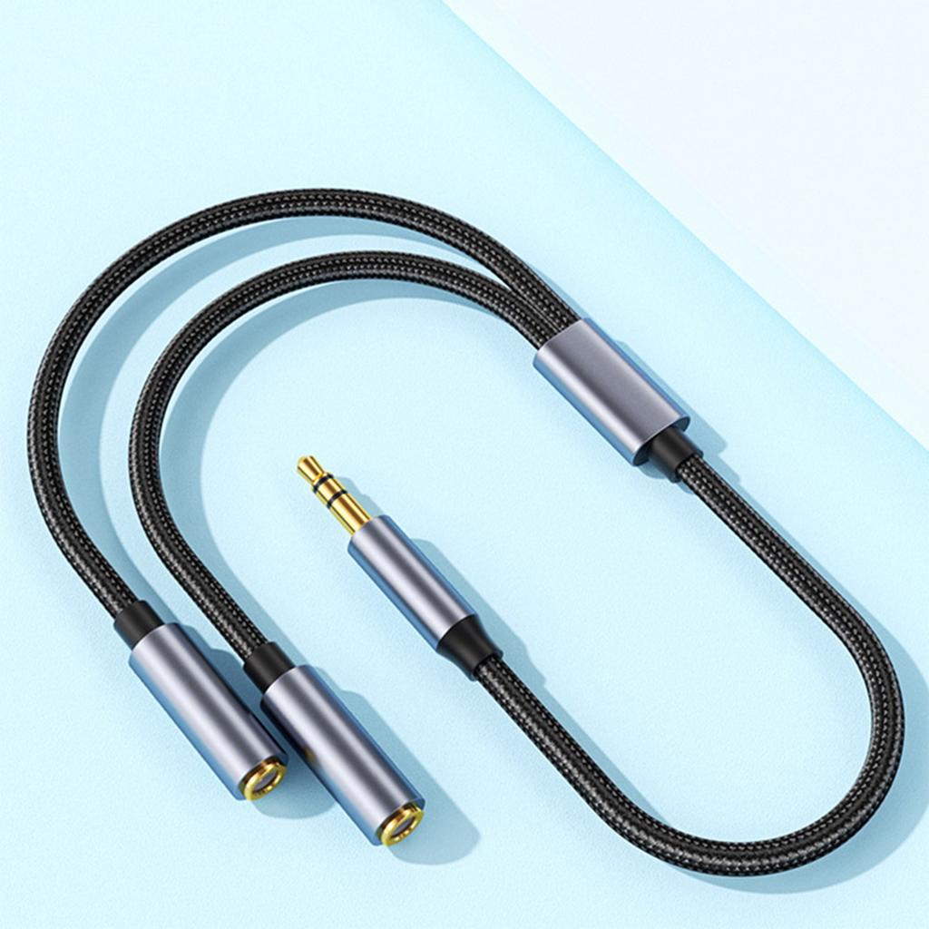 Earphone Splitters Cord Aux Y Splitters for Tablets Gold-Plate Connectors for Accurate Data Transmission Headphone Cord