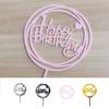 Acrylic Baby Shower Birthday Party Round Love Cake Topper Cupcake Dessert Happy Birthday Decoration
