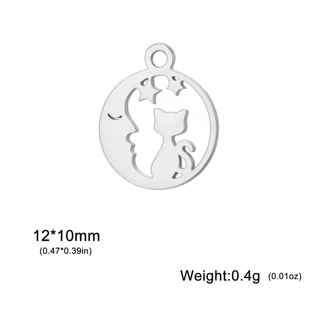 5pcs/Lot Stainless Steel Cute Animal Charms For Jewelry Making Cat Squirrel Bee Owl Elephant Koala Pendant DIY Accessories