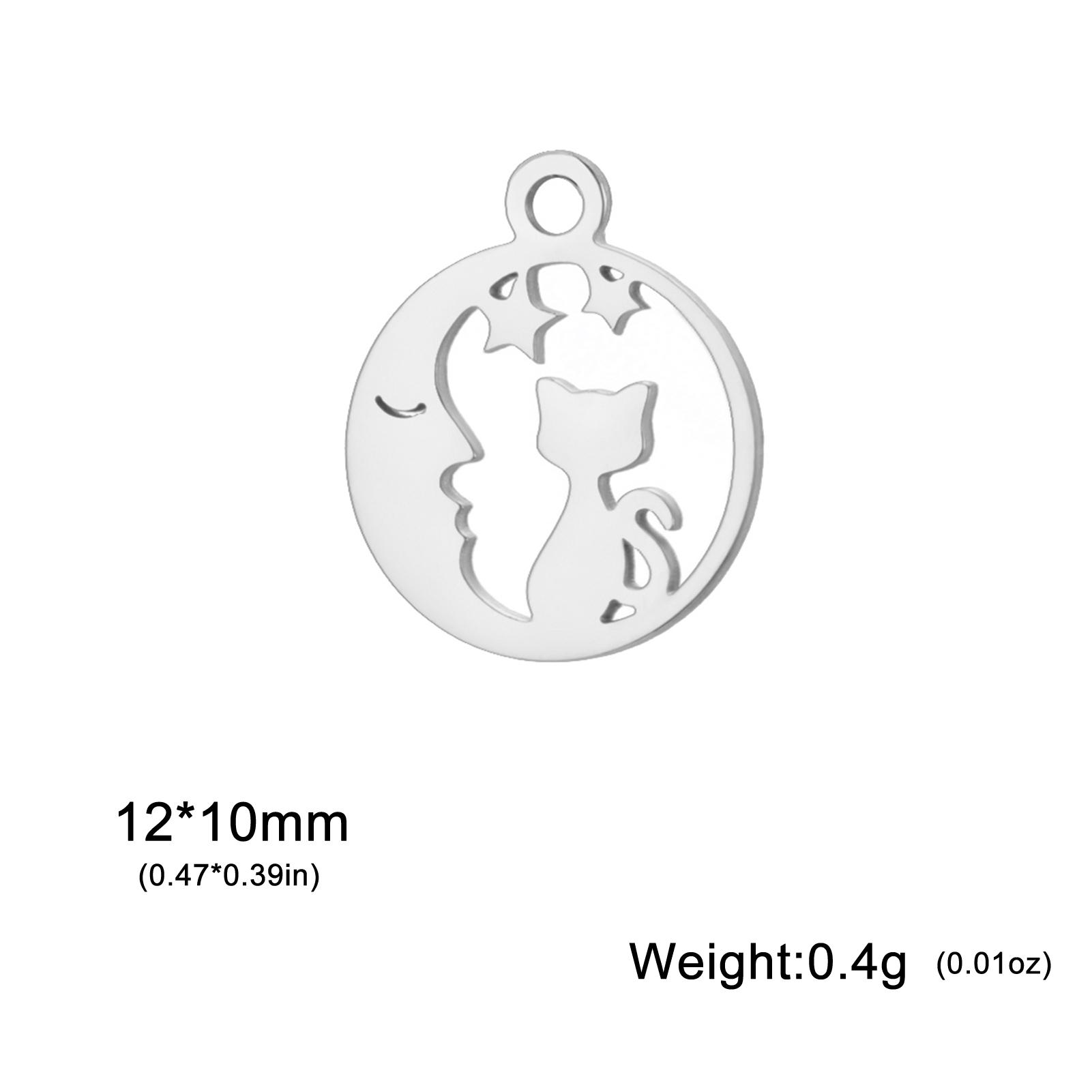 5pcs Stainless Steel Animal Charms Jewelry Making DIY Cat Squirrel Bee Owl Elephant Koala Pendant Accessories