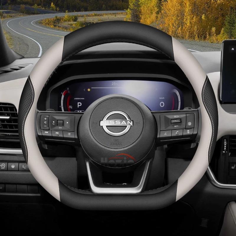Leather Car Steering Wheel Cover for Nissan Patrol Y63 Xtrail Kicks Qashqai Versa Sentra Altima Armada 2011 - 2025 Accessories