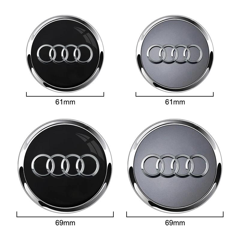 For Audi A5 4pcs 60mm 61mm 68mm 69mm Audi Hub Caps Car Wheel Center Caps for Audi A3 A6 Q3 B5 B6 B7 A8 A5 A4 C6 C5 C7 A7 B8 B9 Q7 8P 8V 8L