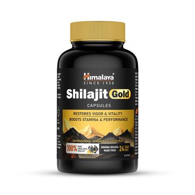 Shilajit Gold Capsules 100% Pure Himalayan Shilajit + 24K Gold, 20 Count, Boosts Vigor & Stamina