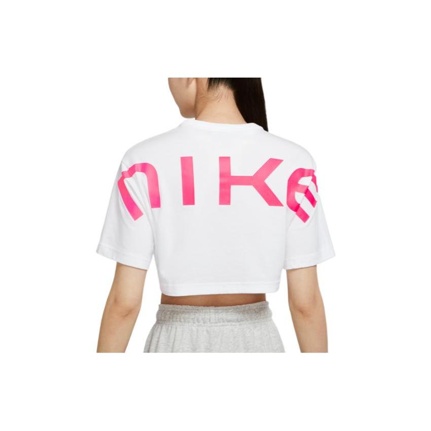 Nike Crop Tops Women's White Crew Neck Moderate DX6292-100