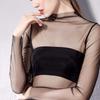 Mesh Base Shirt for Women Long Sleeved with Lace Lining Sun Resistant Transparent Transparent and Sexy Ultra-thin Top for All Seasons