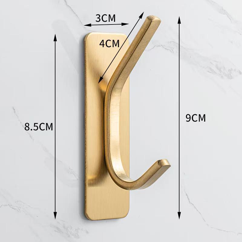 Traceless 304 Stainless Steel Adhesive Hook for Bathroom & Kitchen
