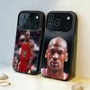 Basketball M-Michael J-Jordan Phone Case For iPhone17,16,15,14,13,12,11,Pro,MAX Gray Matte Silicone Black Cover