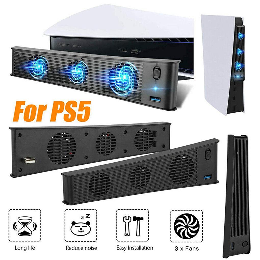 Game Console Cooler Plastic Game Host Cooling Fan Play Station Cooler Replacement for DE/UHD