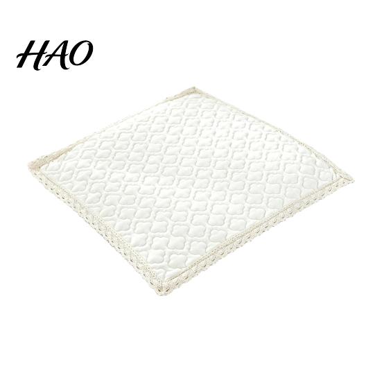 Cozy Plush Mats for Dining Seats Chair Pad with Ties, Non Slip Seat Cushion Lace Trim, Soft 16 X Inch Washable Office Pads Student Chairs
