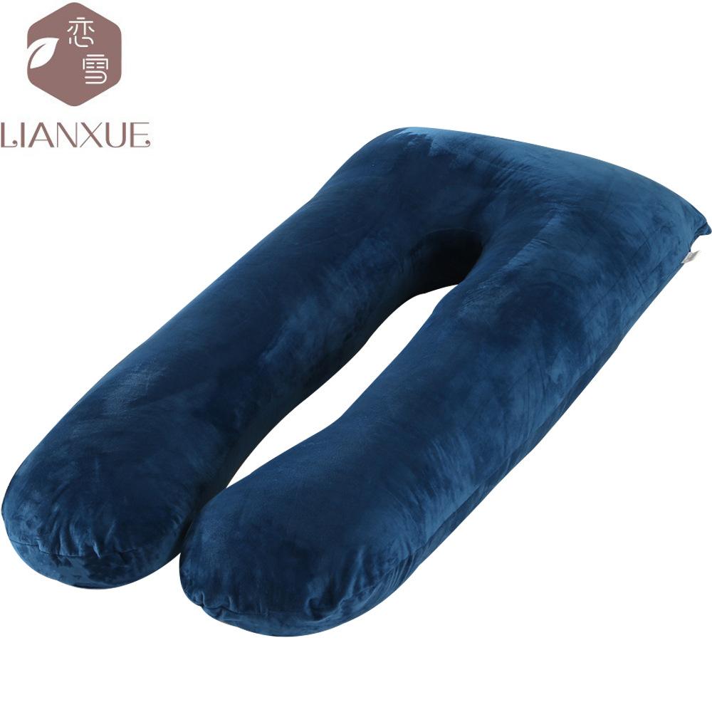 Crystal Velvet U-shaped Pregnancy Pillow Waist Protection Side Sleeping Pillow Breastfeeding Multifunctional Hug Pillow