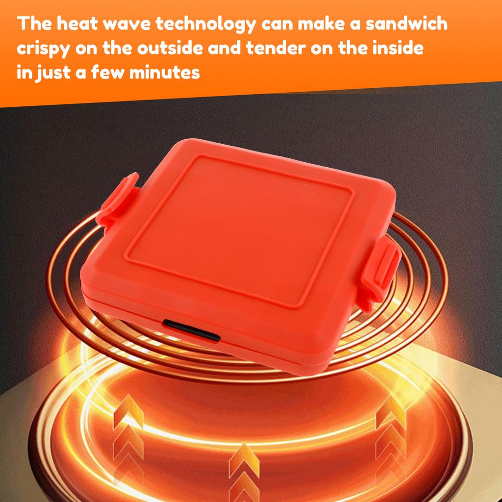 Microwave Sandwich Maker Microwave Toaster Microwave Grilled Cheese Maker Microwave Grill Crispy for Travel,Office,Dorm,Home