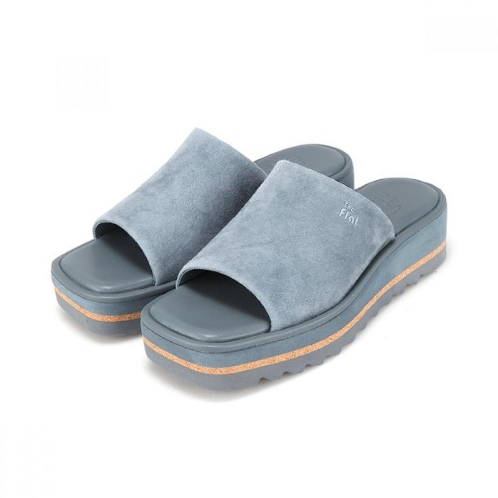 Barbara Suede Wedge Mule Slide 6cm Bbj391bl 225mm