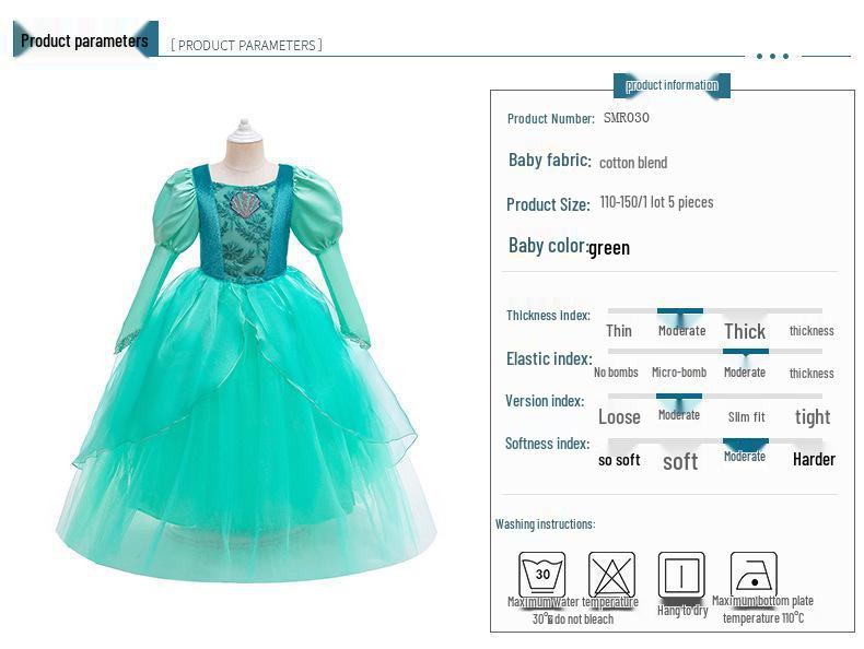 Autumn Mermaid Princess Alice Cosplay Dress for Girls – Evening Party & Fashion Show Skirt