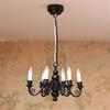 1/12 Scale Six Head Ceiling Lamp Miniature Dollhouses Chandelier Lamp for Living Room Display Landscaping Accessories