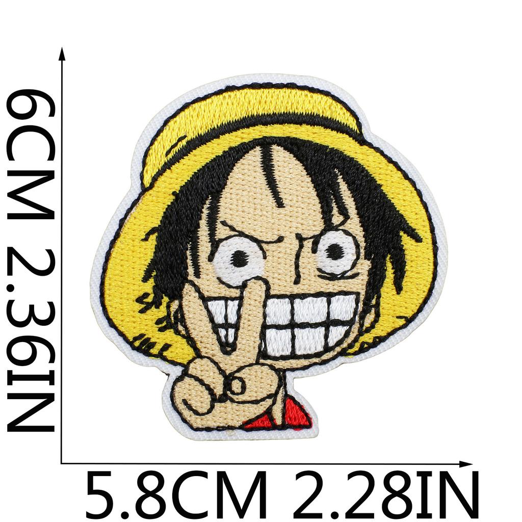 One Piece Embroidery Cloth Sticker, Clothes Decoration Patch Sticker, Japanese Animation Character Computer Embroidery Label, Bag Decoration Sticker