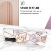 Ring Bracket Golden Border Grid Marble Flower IMD Ultrathin Phone Case for Xiaomi Redmi Note 11S,Note 12 Pro 4G,Xiaomi 11T,Redmi 10,Poco X3 NFC...