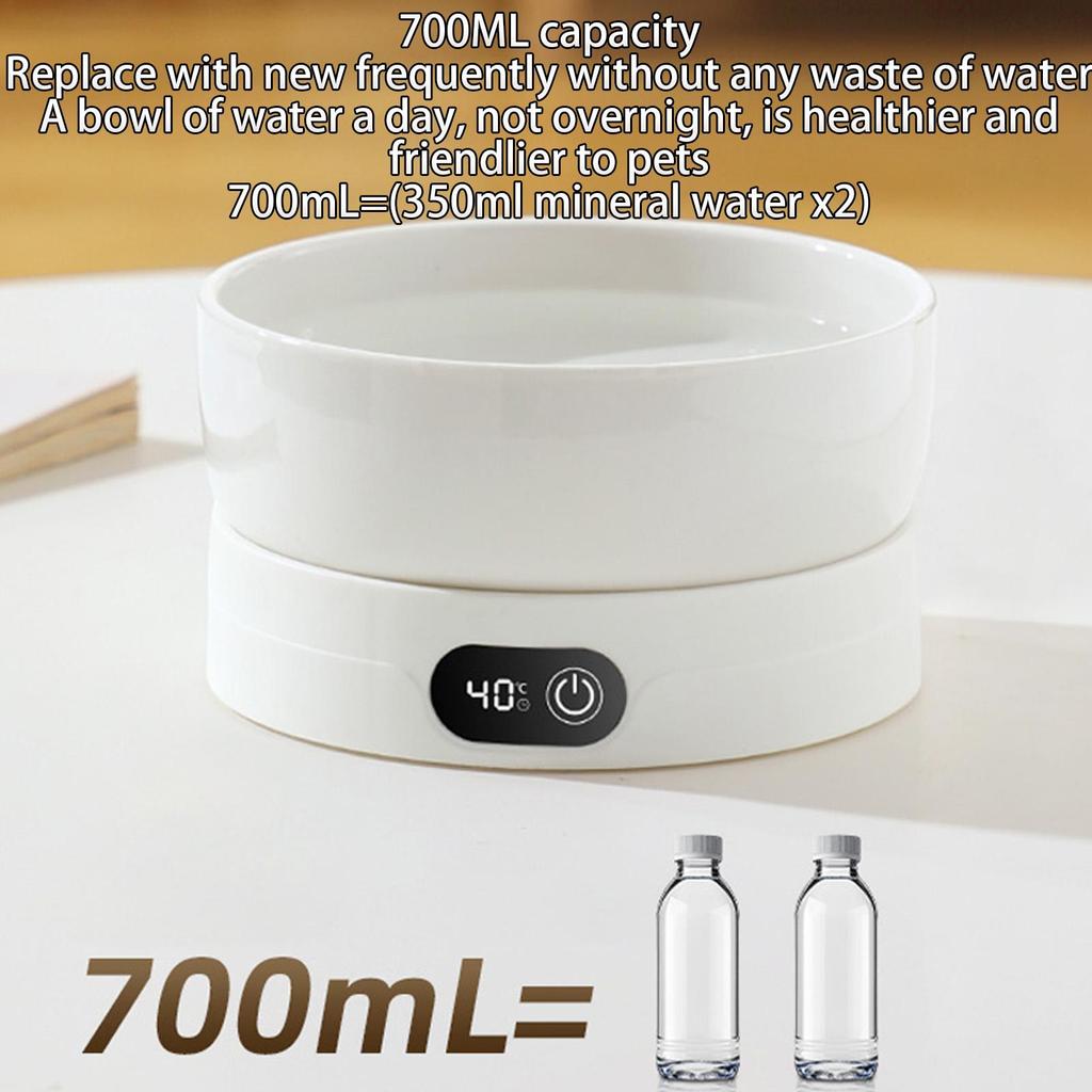 Ceramic Heated Coaster Heated Pet Bowl 4 Temperature Settings Dog Dish Drinking Dispenser Thermal Water Plate For Animals