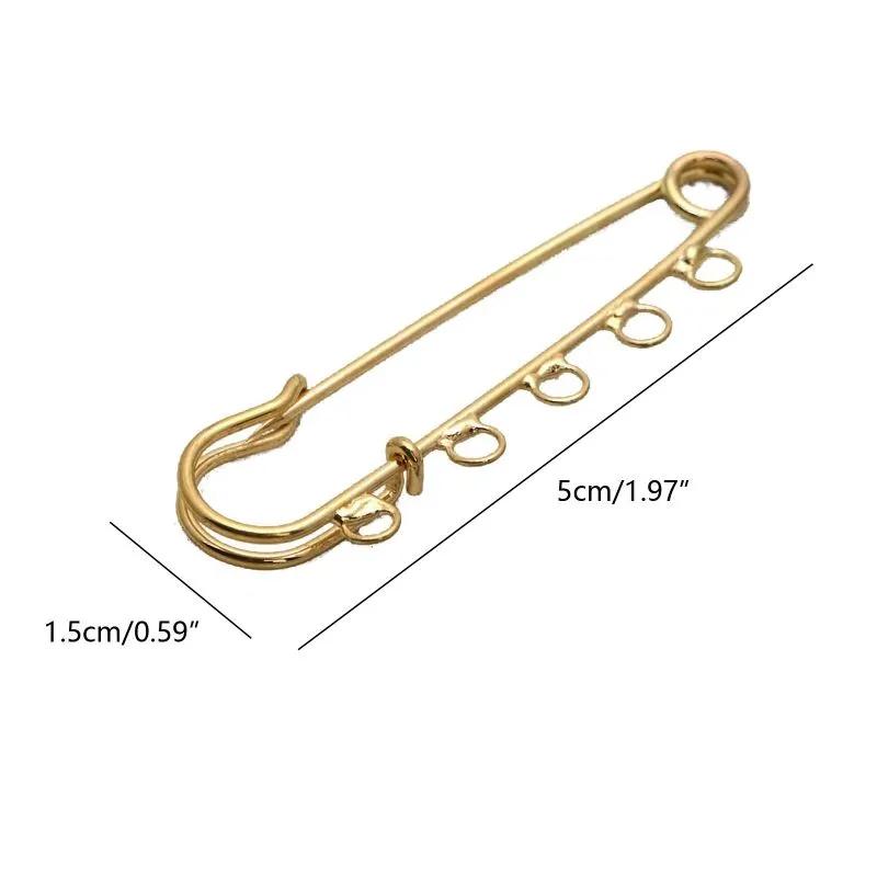 10 pcs., accessories for brooch-pin with 5 circles, silver