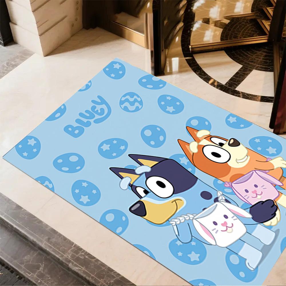 Bluey Friends Adventure Area Rug Perfect for Dormitory Foyer Study room Game Room Anti-slip Rug Anime Office Decor Perfect Birthday/Christmas Gift Ide