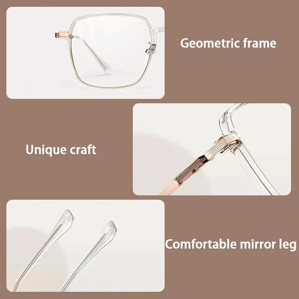 Women Plain Blue Light Blocking Big Frame Glasses Metal Transparent Frame Eyeglasses for Woman Men Lentes Ópticos Con Receta