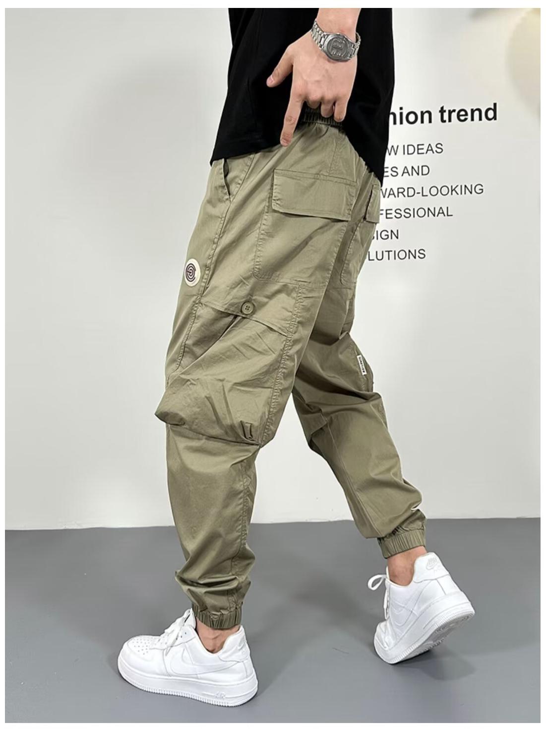 

Мужские облегающие прямые модные фирменные повседневные эластичные джинсы - новые брюки осень 2024 года L чёрный