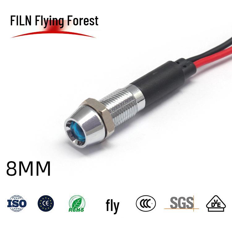 8mm Einbau-LED-Kontrollleuchte, 12V/220V, Wasserdicht & Staubdicht (FL1M-8CW-1)