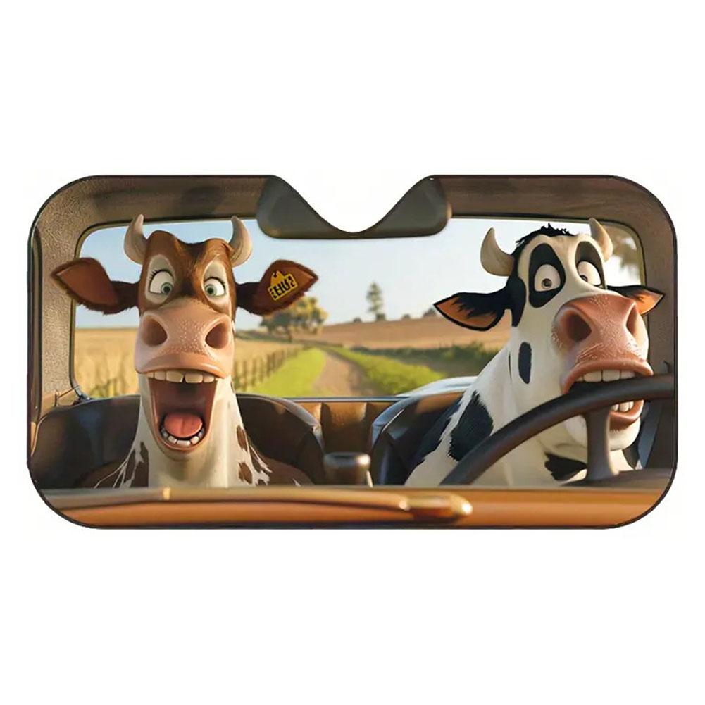 Car Sun Shade Windshield Bengal Cat Driver, Shocked Funny Cat Car Front Window Sunshades Cover, Keep Vehicle Cool UV