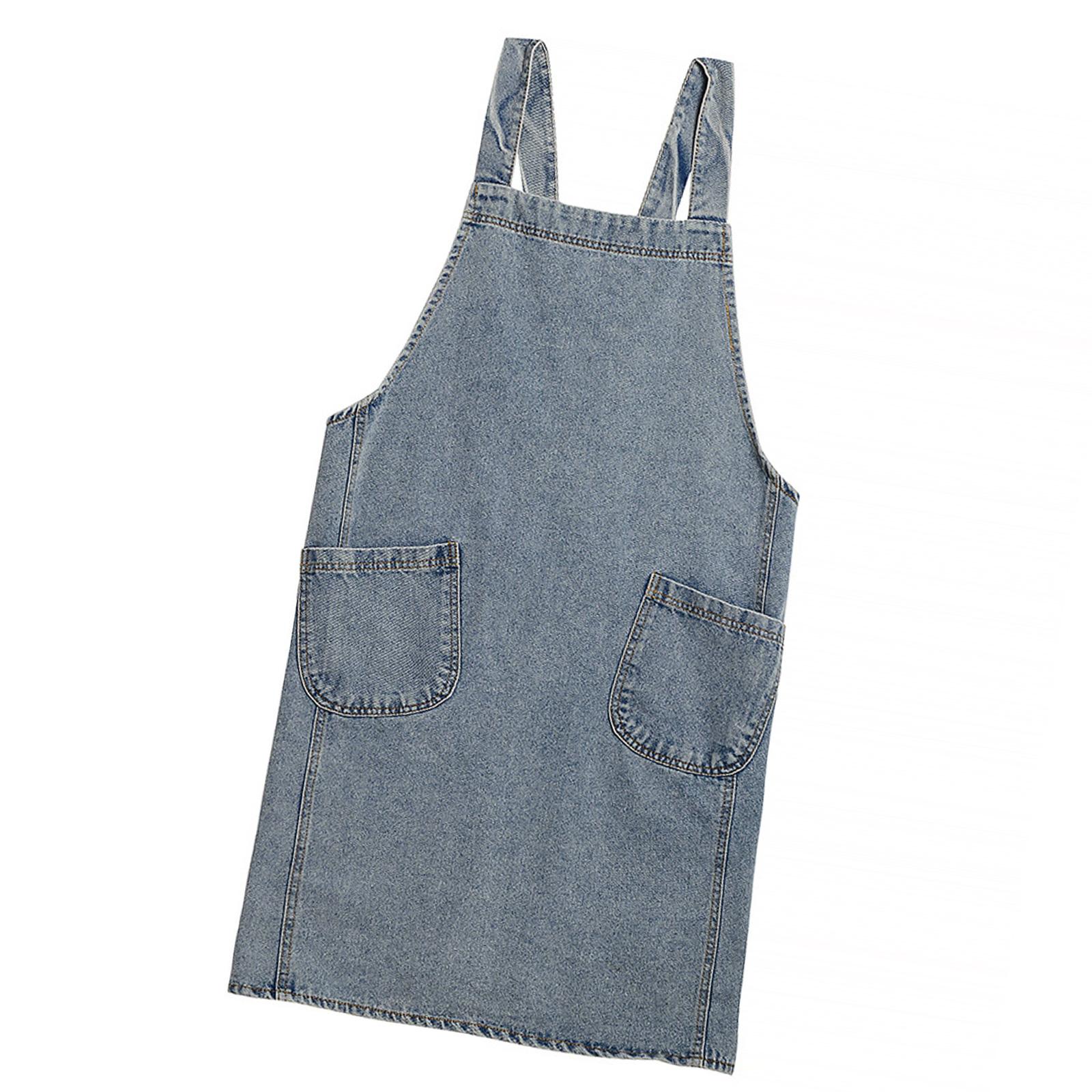 

Универсальный джинсовый фартук для домашних поваров Легкий в уходе и дышащий материал Хлопковый джинсовый фартук для готовки и уборки