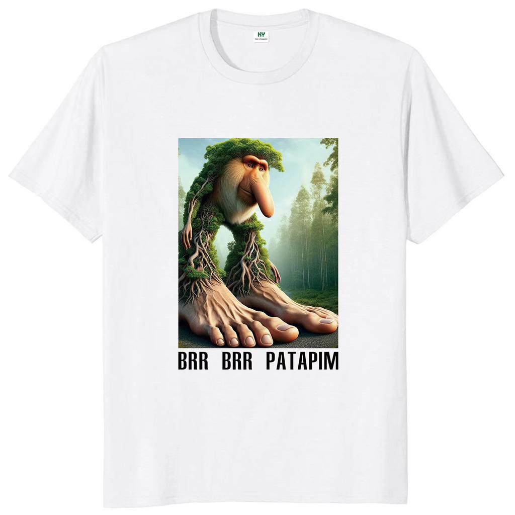 Brr Brr Patapim T Shirt Funny Italian Brainrot Meme Y2k Men's Women Cotton Streetwear Oversize Loose Casual Tee Top Short Sleeve