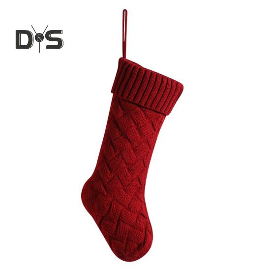 Large Knitted Christmas Stockings 18" Xmas Gift Stocking Hanging Decorations Festive Decor Candy Toys Bag Hanging Stocking for Mantel Window