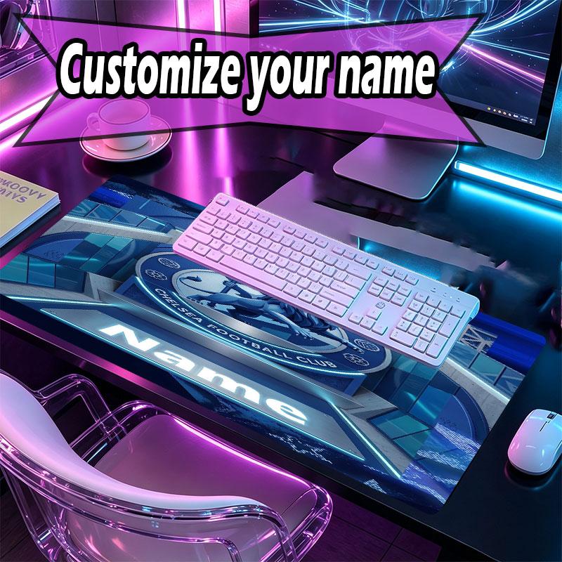 Custom Name Personalized Chelsea Football Club Pattern Mousepad, Laptop PC Desk Mat, Decorative Desk Mat for Home Keyboard Pad Gift