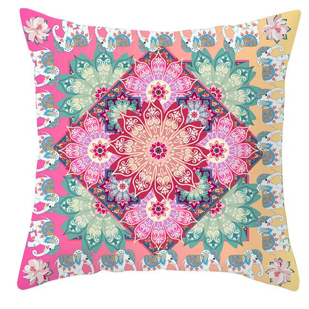 Mandala Ethnic Style Printed Peach Skin Velvet Pillowcase, Bohemian Home Pillow and Cushion Cover
