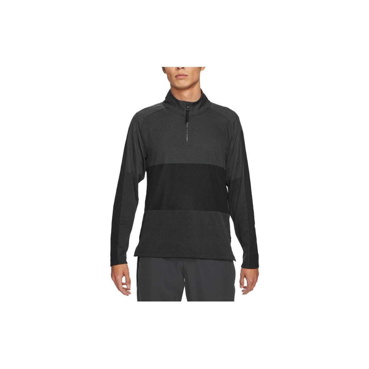 

Nike Футболка мужская с длинным рукавом Dry Fit Vapor Color Block с высоким воротом, Топы, Темно-серый CU9829-010 S