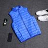 Ultraleichte Daunenweste für Herren, Herbst und Winter, Stehkragen, ärmellose Jacke, tragbare weiße Daunenweste