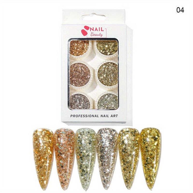 6 коробок/компл. разноцветные 3D ультратонкие блестки для ногтей — фото 13