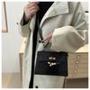 New Fashion Crocodile Embossed Faux Leather Shoulder Bag for Women Vintage Lock Square Crossbody Purse