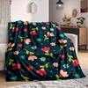 1pc Floral Pattern Lightweight Flannel Blanket, Comfortable and Warm Blanket, for Office and Camping Sofa Bed, Livingroom141